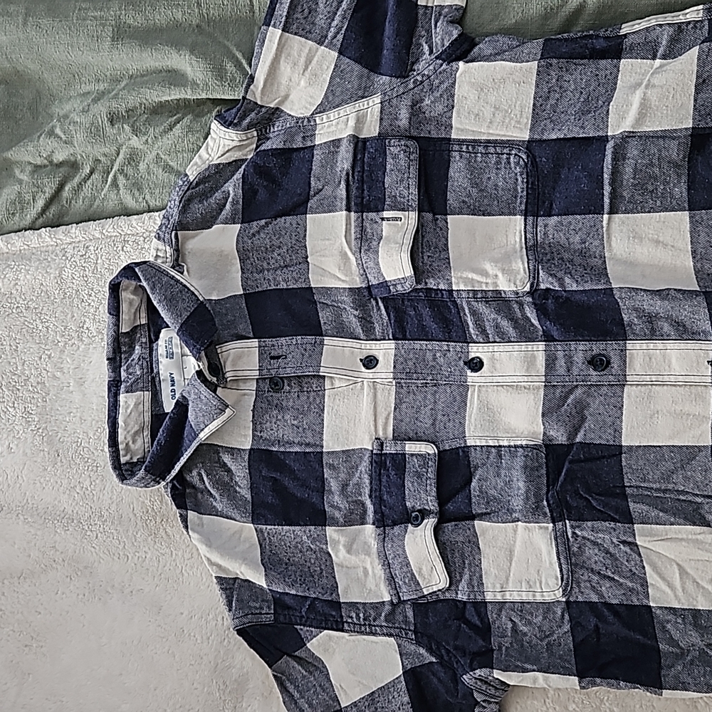 Old Navy Blue Flannel with Flex, Men's L